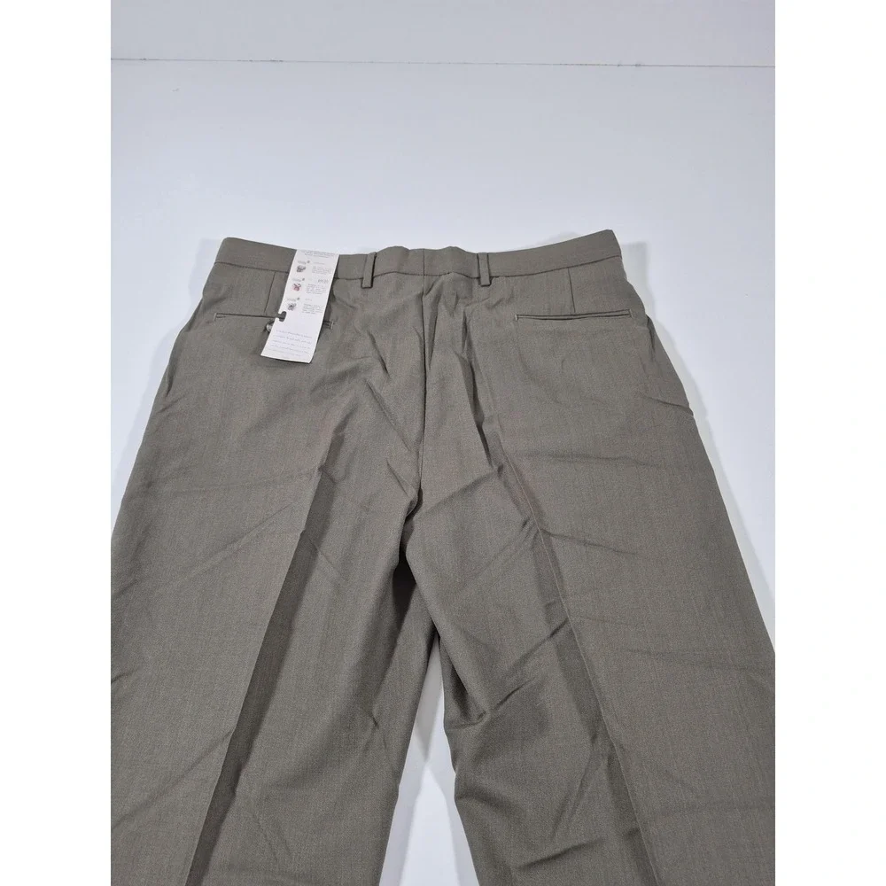 Sansabelt Dress Pants Mens 38x36 Brown Pleated Straight Comfort Waist NWT